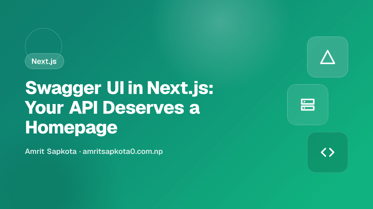 Swagger UI in Next.js: Your API Deserves a Homepage